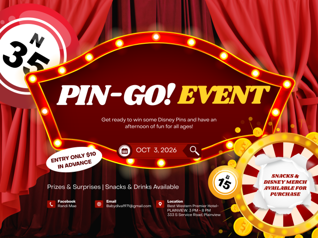 Plainview, NY; Let's Play PIN-go!!; Oct. 3, 2026