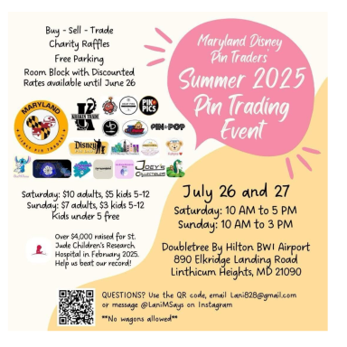 Maryland Disney Pin Traders Summer 2025 PTE, July 26-27, 2025 event image