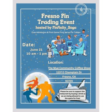Fresno Pin Trading Event, hosted by Pinfinity_Saga, June 21, 2025 event image
