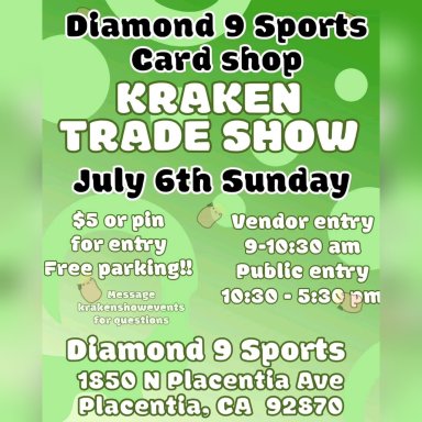 Diamond 9 Sports Card Shop, Kraken Trade Show, July 6, 2025