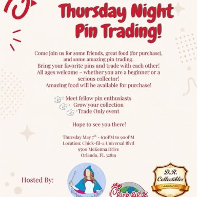 Chick Fil A Orlando FL, Thursday Night Pin Trading!, May 7, 2026