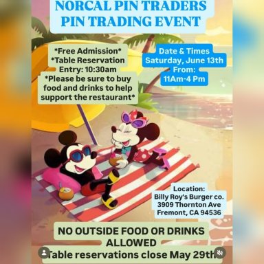 Norcal Pin Traders Pin Trading Event, June 13, 2026