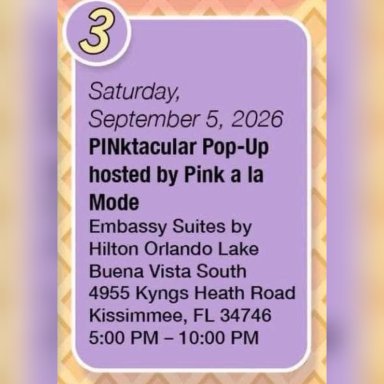 Lake Buena Vista, FL, PINktacular Pop-Up, September 5, 2026
