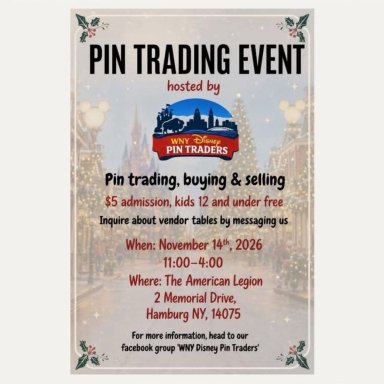 Hamburg, NY; Pin Trading Event; November 14, 2026