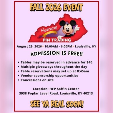 Louisville, Fall 2026 Pin Trading Event, August 29, 2026
