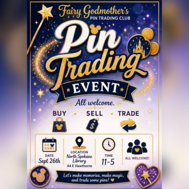 Spokane, Fairy Godmother's Pin Trading Event, Sept. 26, 2026