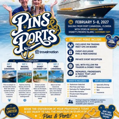 Disney Wish Cruise; Pins and Ports; February 5-8, 2027