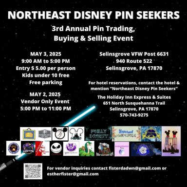 Northeast Disney Pin Seekers, 3rd Annual Pin Trading, Buying & Selling Event